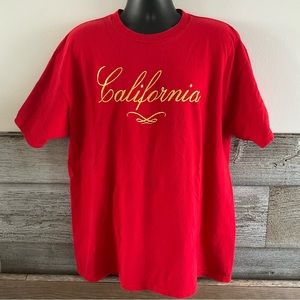 Hazelwoods Made in USA California puffy print red shirt size XL (K1)